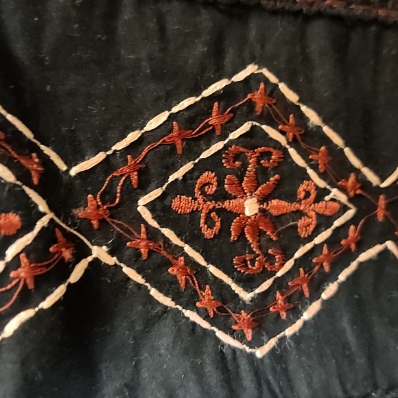 Soho Black Cotton Embroidered Blouse S - Picture 7 of 8